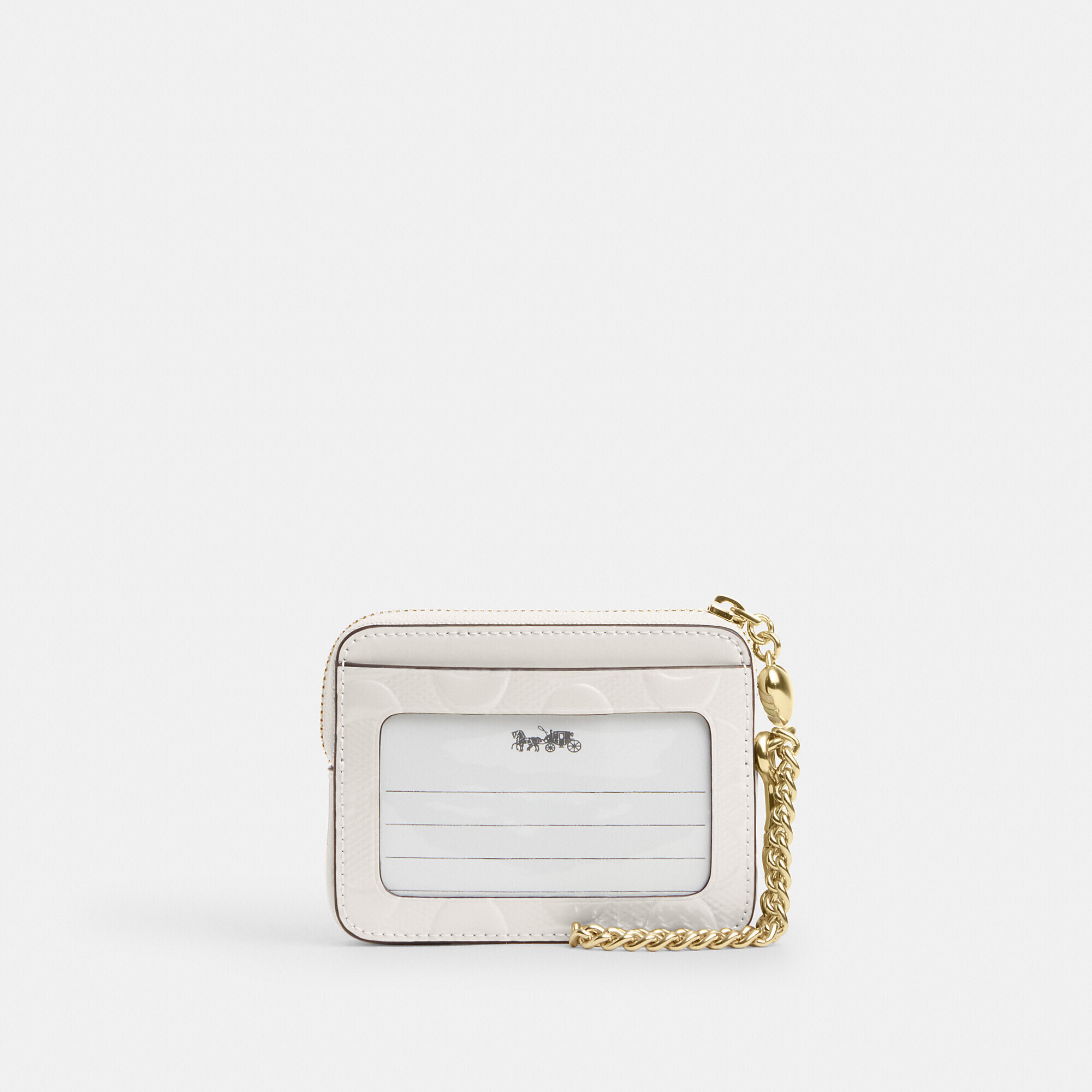 Coach Outlet Zip Card Case In Signature Leather With Heart Charm